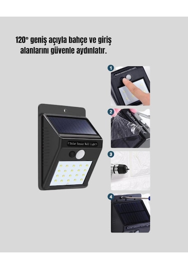 4 Modlu Solar Led Bahçe Ve Garaj Lambası Renkli