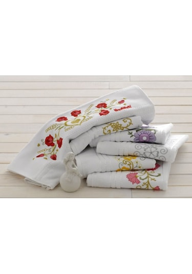 Özdilek 5 Adet 50X90 Nakışlı El Yüz Havlusu