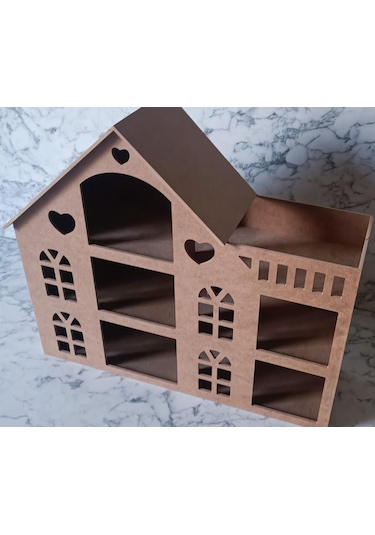 Hobi Adn Oyuncak Ev 3 Katlı Windows Penceri Model Ahşap Mdf Ham El Yapım