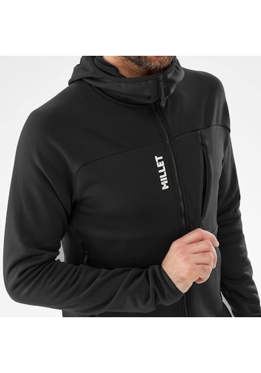Millet Seneca Fl Hd Erkek Kapşonlu Polar Ceket Tam Fermuar Mıv10336 N0247 Siyah