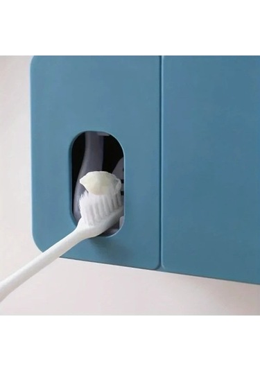 Trendooze Gaojunshop01 Koyu Mavi Hijyenik Diş Macunu Dispanseri Ve Askılık Koyu Mavi