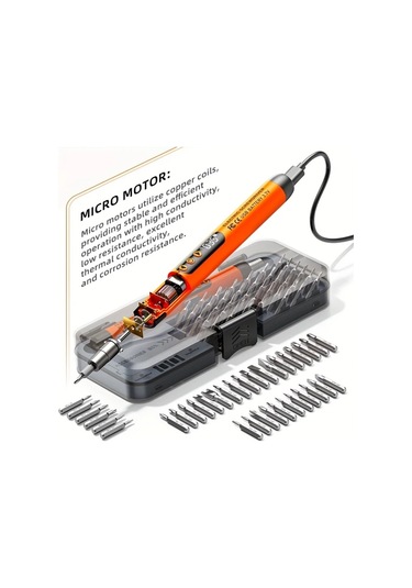 Xuweiwei Turuncu Dijital Ekran Sessiz Yüksek Torklu Şarj Edilebilir Lityum Bataryalı Usb Mini 46si 1 Arada Kablosuz Dijital Tornavida Seti -