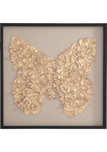Mudo Home Golden Butterfly Cam Tablo 100x100cm
