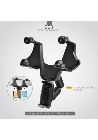 Joyhub Otomobil Araç Dikiz Aynası Telefon Tutucu - Siyah Renkli Vantuzlu 49yy53