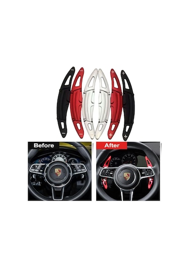 Beyaz Tuning Porsche Macan F1 Vites Kulakçık Paddle Shift 2014 Sonrası Kırmızı