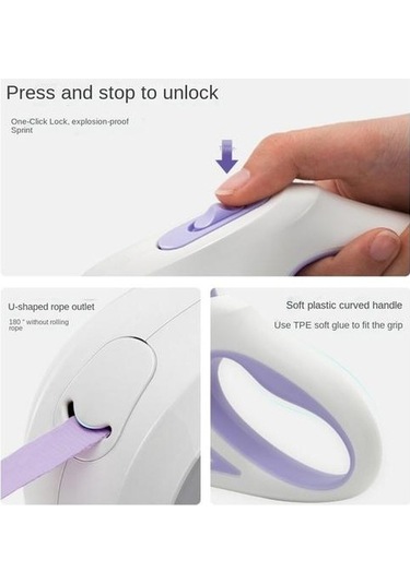 Soulader Otomatik Geri Saran Teleskopik Köpek Tasması, Kedi Ve Küçük Irklar İçin Açık Havada Yürüyüş İpi