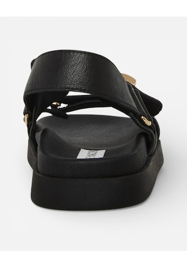 Steve Madden Mona Black Leat Kadın Siyah Sandalet Mona
