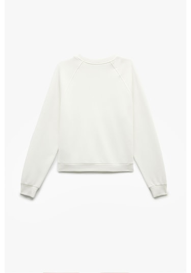 Koton Kadın Şardonlu Oversize Sweatshirt Ekru