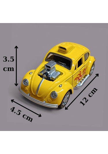 Metal Araba Çek Bırak Vw Bettle Modifiye Sarı Sesli Ve Işıklı Diğer