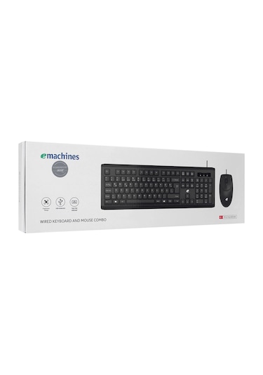 Acer Emachines, Eak9821, Siyah, Usb Kablolu, Türkçe Q, Klavye Mouse Set Diğer