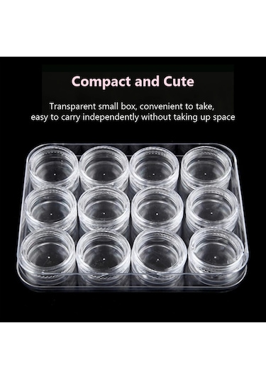 Tırnak Sanat Malzemeleri, Rhinestones, Boncuklar, Tırnak Takı Konteyner Kutusu İçin 12 Bölmeli Organizatör