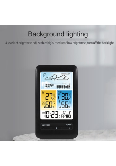 Lcd Hava İstasyonu Alarm Saat Ertelemeli Dijital İç Siyah
