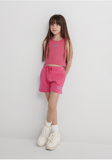 Mavi - Mavi Logo Baskılı Pembe Şort 7410002-71111 Pembe
