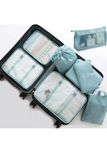 Agoodshop Adet Seyahat Saklama Çantası Seti Saklama Kutusu Taşınabilir Bagaj Saklama Çantası Elbise A Ahşap