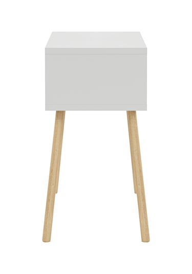 Ahşap Ayaklı Raflı Komodin Beyaz