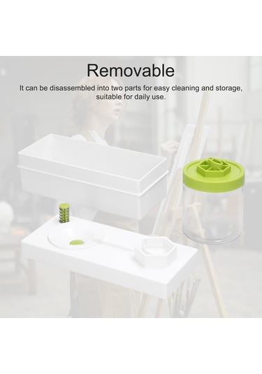 Wezone Yeşil Fırça Temizleyici Makinesi - Ressam, Makyaj Fırçaları İçin Hızlı, Su Tasarruflu, Çok Fonksiyonlu Temizleme Aleti