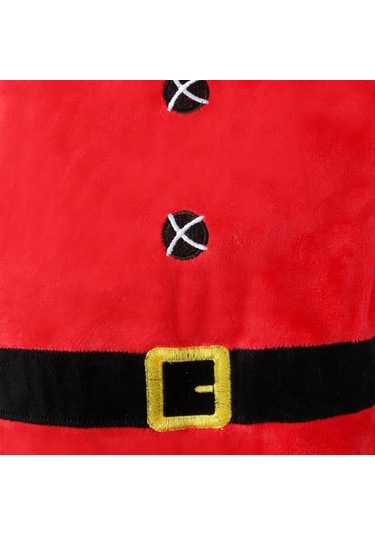 Noel Noel Baba Kostüm Giysileri Bebek Erkek Kız Peluş Romper Tulum Şapka İle 0-24 Ay İçin Kırmızı