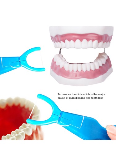 Samdoo 30m Nylon İpli Diş İpi Ve Abs Tutucu Seti - Mavi/pembe/beyaz Seçenekli