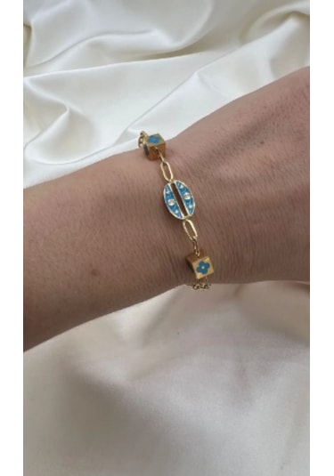 Bb Çelik Mavi Uğur Böceği Bileklik