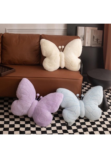 Suntek Kelebek Şeklinde Yastık Hediyesi Rahat Sevimli Yatak Mavi