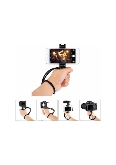 Puluz Video Grip Telefon Elde Tutucu + Bileklik Tripod Adaptörü