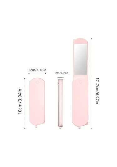 Gateesat Pembe Yüz Fırçalı Katlanır Taşınabilir Ayna Ve Tarak Seti Seyahat Günlük Kullanım