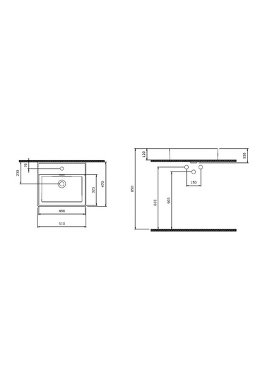Bocchi Milano 1644-001-0126 Tezgahüstü Lavabo Parlak Beyaz 50 CM