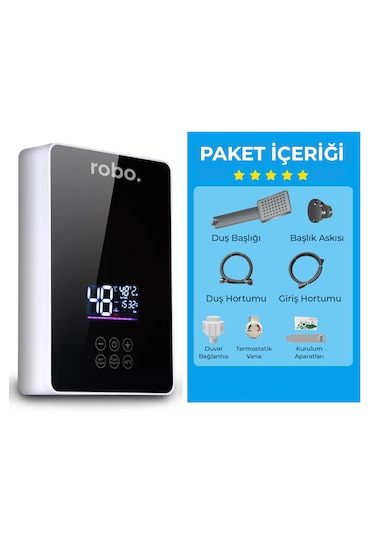 Dijital Akıllı Şofben - Duş Başlığı li