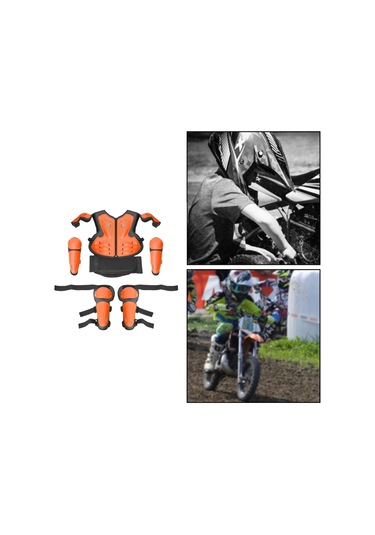 Suntek Motosiklet Diz Dirsek Kol Omuz Koruma Pedi Ile Turuncu