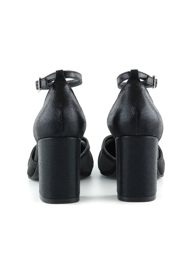 Erkan Saçmacı Diana Siyah Fileli Kalın Topuklu Ayakkabı Siyah S