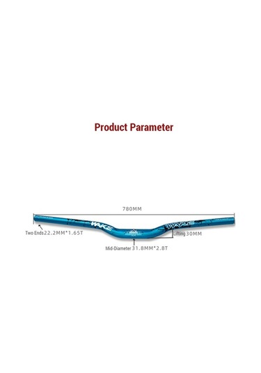 Artfulabode Yükselticili, Skycıty Mat Kırmızı Bisiklet Gidonu Dağ Boyalı Alüminyum Alaşımlı 31.8mm/30mm/780mm - Xn Kırmızı