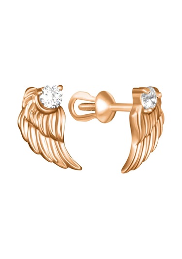 Zolotoj Merkurij Çivi Kulak Küpeleri Angel Kanatları Gümüş Altın Kaplama 365416916 Altın