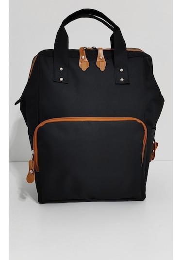 Bebek Bakım Çantası Organizatör Fonksiyonel Anne Bebek Bakım Sırt Çantası Taba Siyah Siyah - Taba