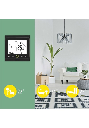 Springsun Akıllı Termostat - Su Ve Gaz Kazanları İçin 5a Sıcaklık Kontrol Cihazı Wi-fi Yok