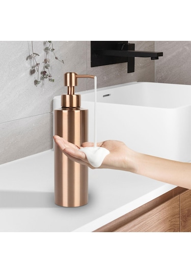 Suntek El Losyonu Şişesi Paslanmaz Çelik Metal Pompa Makyaj 350ml Diğer