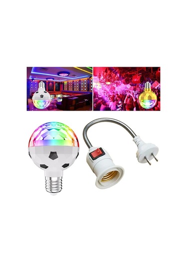 Sones Zqmqd-001 6 Led'li Renkli Döner Işık Magic Ball Atmosfer Işığı, Özellik: Beyaz+evrensel Tutucu Çok Renkli