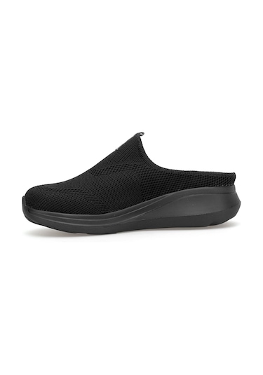 King Paolo K5221 Alabanda Kadın Memory Foam Sabo Terlik Siyah Siyah