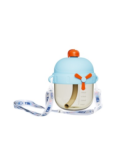 Aurora Ölçekli Jartiyerli Çocuk Süt Bardağı Bebek Öğeme İçme Bardağı Özel Hasır Bardak - Mor Mor