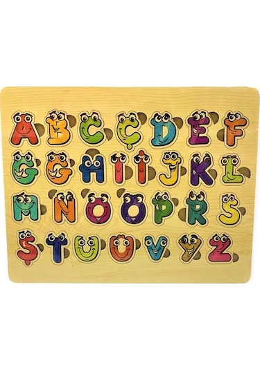 Ahşap Türkçe Harfler Puzzle-29 Harfli Bultak Puzzle Türkçe Alfabe