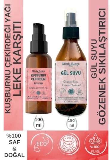 Minia Bahçe Kuşburnu Çekirdeği Yağı 100 ML+ Organik Gül Suyu 150 ML