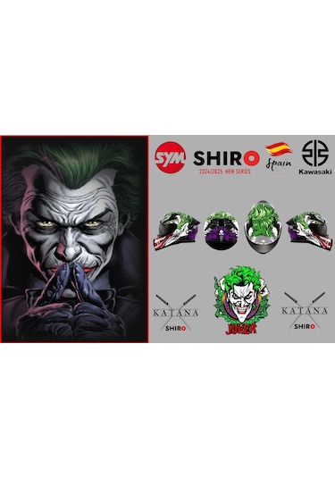 Shiro Fullface Katana Joke Motosiklet Kaskı Kapalı Grafik