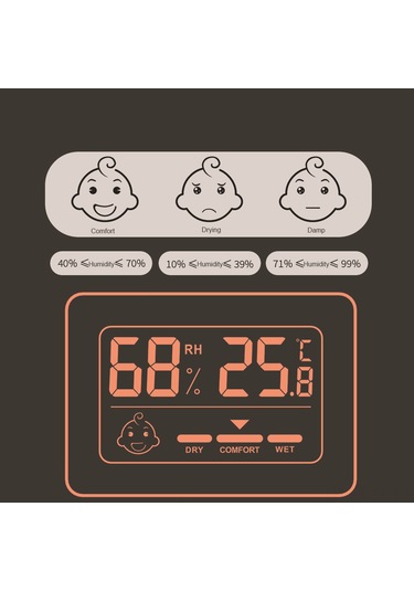 Youtek Siyah Mini Dijital Oda Sicaklık Nem Ölçer - Ayaç Ve Çift Taraflı Bantlı, Dahili Cr2032 Pil İle -20-60 C, 1 C Doğruluk