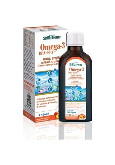 Aksu Vital Shiffa Home Omega-3 EPA+DHA Balık Yağı Şeftali Aromalı Şurup 100 ML