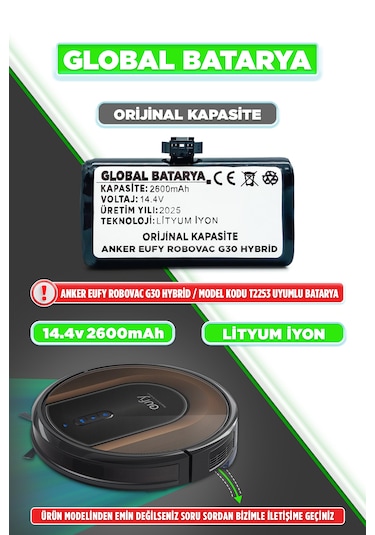 Anker Eufy Robovac G30 Hybrid Uyumlu Batarya 2600mah