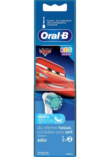 Oral-B Cars Çocuklar İçin 2'li Diş Fırçası Yedek Başlığı EB10