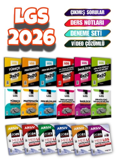 Marka Yayınları Lgs 2026 8.sınıf Özet Konu Anlatımlı Ders Notları Tüm Dersler Deneme Seti Son 6 Yıl Çıkmış Sorular