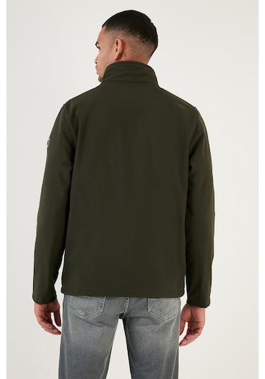 Buratti Su Itici Slim Fit Dik Yaka Softshell Ince Erkek Mont 649003 Haki