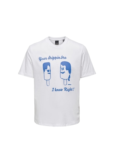 Only Erkek T-shirt 22026058 Beyaz