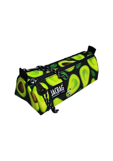 Jacbag Dual Prime İki Bölmeli Üçgen Avokado Yeşil Kız Çocuk/kadın Kalem Çantası Çok Renkli