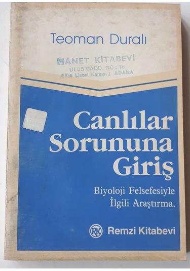 Canlılar Sorununa Giriş 1987 Yılı Basımı